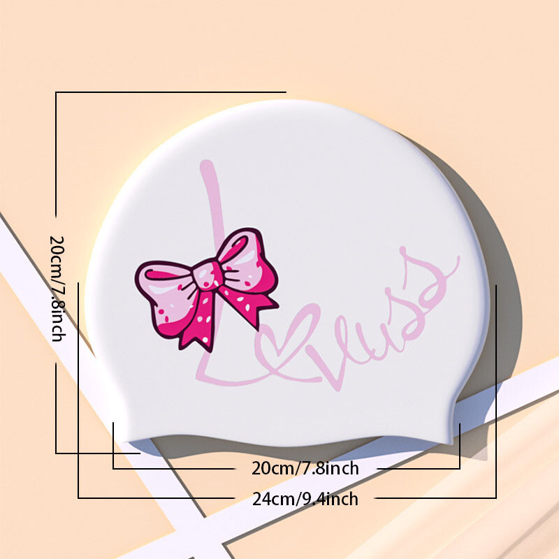 Șapcă de înot pentru păr lung pentru femei, șapcă de înot impermeabilă din silicon și la modă