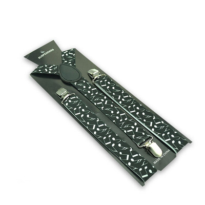 Bretele pentru pantaloni pentru bărbați Winfox, vintage, negru, alb