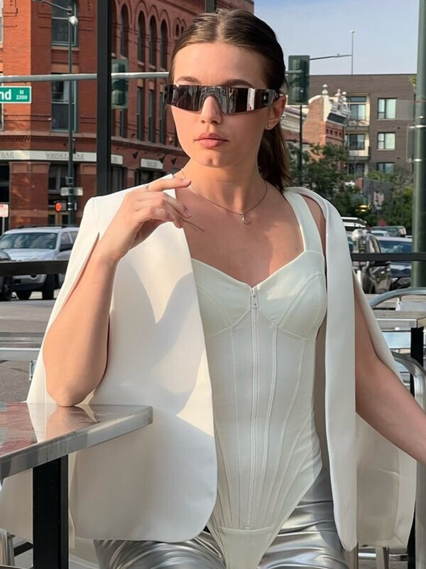 Articat Sexy curea spaghete din os de pește, elastic, strâns, body pentru femei, cu fermoar subțire, salopetă pentru femei, la modă, pentru vacanță, în aer liber