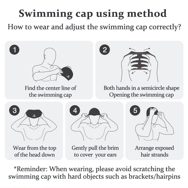 Cască de înot profesională din silicon cu elasticitate ridicată, impermeabilă, protecție pentru urechi, păr lung, deosebit de confortabilă pentru bărbați, femei