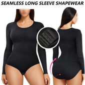 Body de damă Shapewear Tummy Control Manecă lungă Sexy Body Costum Snatched Lenjerie pentru femei Clubwear