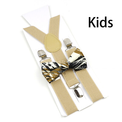 Suspenderis ziedu puķu puķītes komplekts kokvilnas vecāku un bērnu tauriņu lencēm elastīgas ādas regulējamas lencēm siksna Y-back kreklam aksesuārs