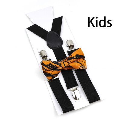 Suspenderis ziedu puķu puķītes komplekts kokvilnas vecāku un bērnu tauriņu lencēm elastīgas ādas regulējamas lencēm siksna Y-back kreklam aksesuārs