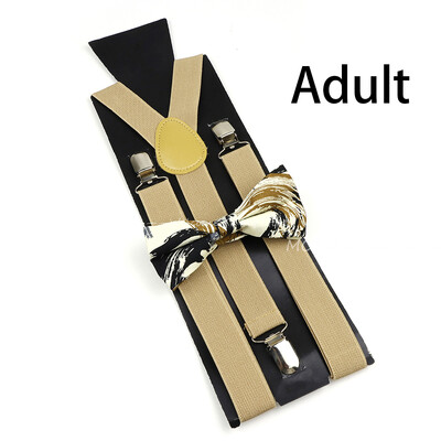 Suspenderis ziedu puķu puķītes komplekts kokvilnas vecāku un bērnu tauriņu lencēm elastīgas ādas regulējamas lencēm siksna Y-back kreklam aksesuārs