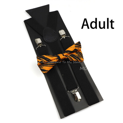 Suspenderis ziedu puķu puķītes komplekts kokvilnas vecāku un bērnu tauriņu lencēm elastīgas ādas regulējamas lencēm siksna Y-back kreklam aksesuārs