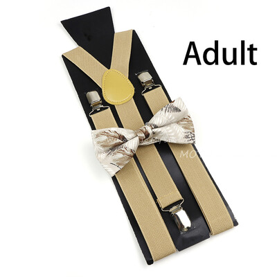 Suspenderis ziedu puķu puķītes komplekts kokvilnas vecāku un bērnu tauriņu lencēm elastīgas ādas regulējamas lencēm siksna Y-back kreklam aksesuārs