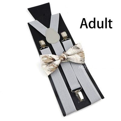 Suspenderis ziedu puķu puķītes komplekts kokvilnas vecāku un bērnu tauriņu lencēm elastīgas ādas regulējamas lencēm siksna Y-back kreklam aksesuārs