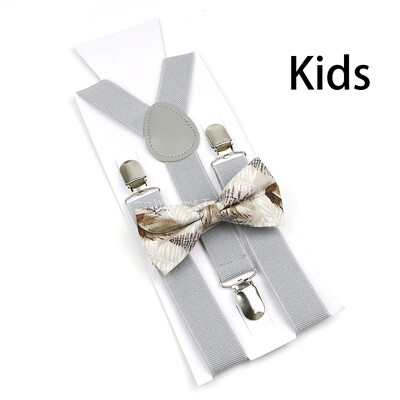 Suspenderis ziedu puķu puķītes komplekts kokvilnas vecāku un bērnu tauriņu lencēm elastīgas ādas regulējamas lencēm siksna Y-back kreklam aksesuārs