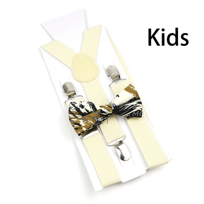 Suspenderis ziedu puķu puķītes komplekts kokvilnas vecāku un bērnu tauriņu lencēm elastīgas ādas regulējamas lencēm siksna Y-back kreklam aksesuārs