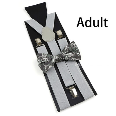 Suspenderis ziedu puķu puķītes komplekts kokvilnas vecāku un bērnu tauriņu lencēm elastīgas ādas regulējamas lencēm siksna Y-back kreklam aksesuārs