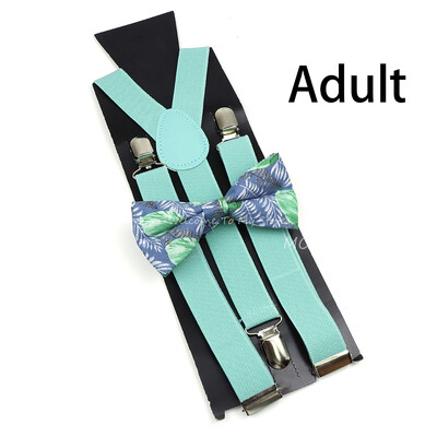 Suspenderis ziedu puķu puķītes komplekts kokvilnas vecāku un bērnu tauriņu lencēm elastīgas ādas regulējamas lencēm siksna Y-back kreklam aksesuārs