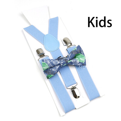 Suspenderis ziedu puķu puķītes komplekts kokvilnas vecāku un bērnu tauriņu lencēm elastīgas ādas regulējamas lencēm siksna Y-back kreklam aksesuārs