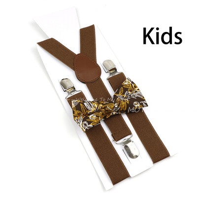 Suspenderis ziedu puķu puķītes komplekts kokvilnas vecāku un bērnu tauriņu lencēm elastīgas ādas regulējamas lencēm siksna Y-back kreklam aksesuārs