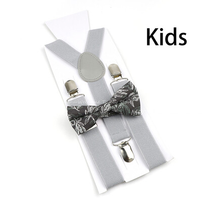 Suspenderis ziedu puķu puķītes komplekts kokvilnas vecāku un bērnu tauriņu lencēm elastīgas ādas regulējamas lencēm siksna Y-back kreklam aksesuārs