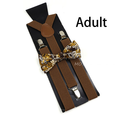 Suspenderis ziedu puķu puķītes komplekts kokvilnas vecāku un bērnu tauriņu lencēm elastīgas ādas regulējamas lencēm siksna Y-back kreklam aksesuārs