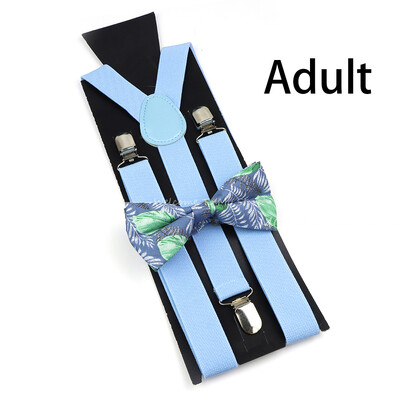 Suspenderis ziedu puķu puķītes komplekts kokvilnas vecāku un bērnu tauriņu lencēm elastīgas ādas regulējamas lencēm siksna Y-back kreklam aksesuārs