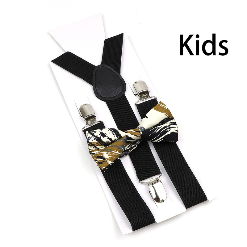 Suspenderis ziedu puķu puķītes komplekts kokvilnas vecāku un bērnu tauriņu lencēm elastīgas ādas regulējamas lencēm siksna Y-back kreklam aksesuārs