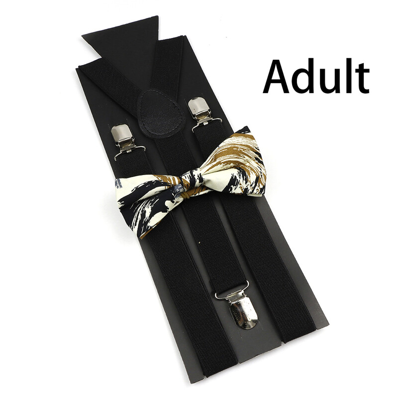 Suspenderis ziedu puķu puķītes komplekts kokvilnas vecāku un bērnu tauriņu lencēm elastīgas ādas regulējamas lencēm siksna Y-back kreklam aksesuārs