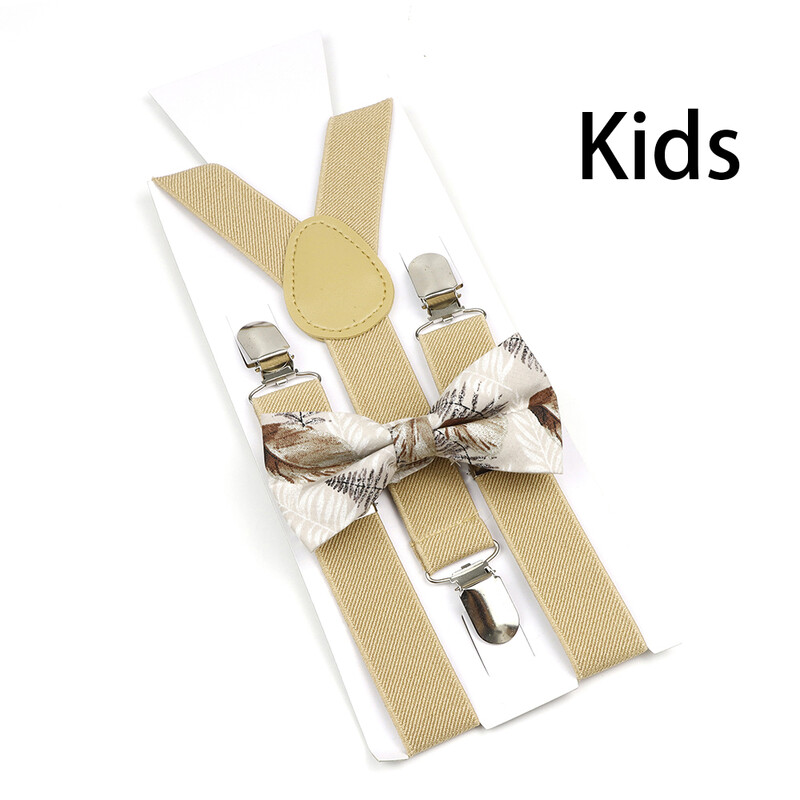 Suspenderis ziedu puķu puķītes komplekts kokvilnas vecāku un bērnu tauriņu lencēm elastīgas ādas regulējamas lencēm siksna Y-back kreklam aksesuārs