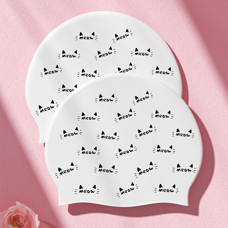 Șapcă de înot din silicon pentru femei, șapcă mare impermeabilă la modă