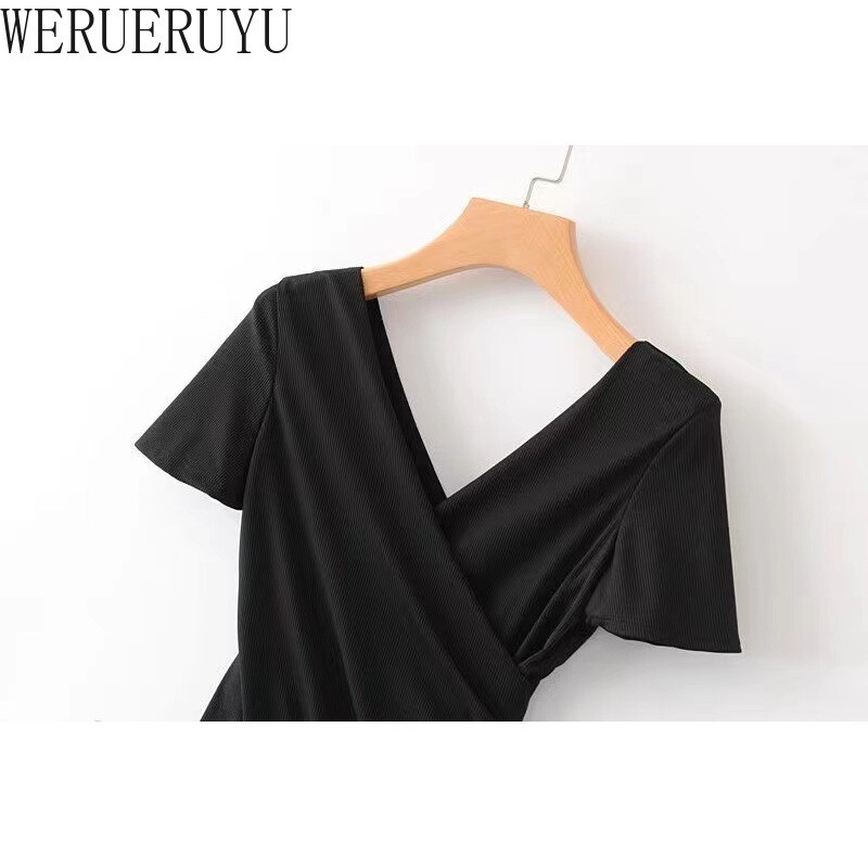 Body elegant și sexy, haine de vară pentru femei, tricou cu mânecă scurtă cu decolteu în V Topuri, alb, negru, îmbrăcăminte de stradă, salopete bodycon pentru femei