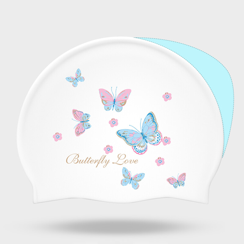 1 buc. Cască de înot unisex pentru adulți, la modă, din silicon, într-o mărime unică, cu flori de cireș și imprimeuri de fluturi, rezistentă la apă