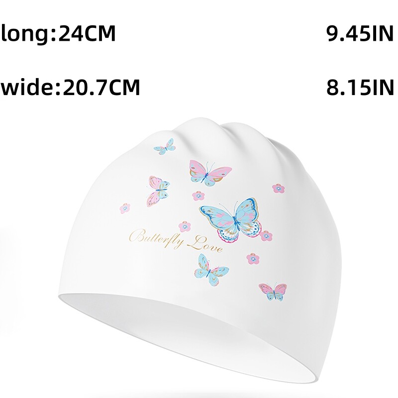 1 buc. Cască de înot unisex pentru adulți, la modă, din silicon, într-o mărime unică, cu flori de cireș și imprimeuri de fluturi, rezistentă la apă