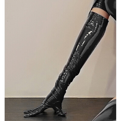 Costume de baie din PVC fără mâneci, cu aspect umed, din piele PU strălucitoare, cu crotch deschis, costum de baie, colanți, corp sexy, haine de club, topuri