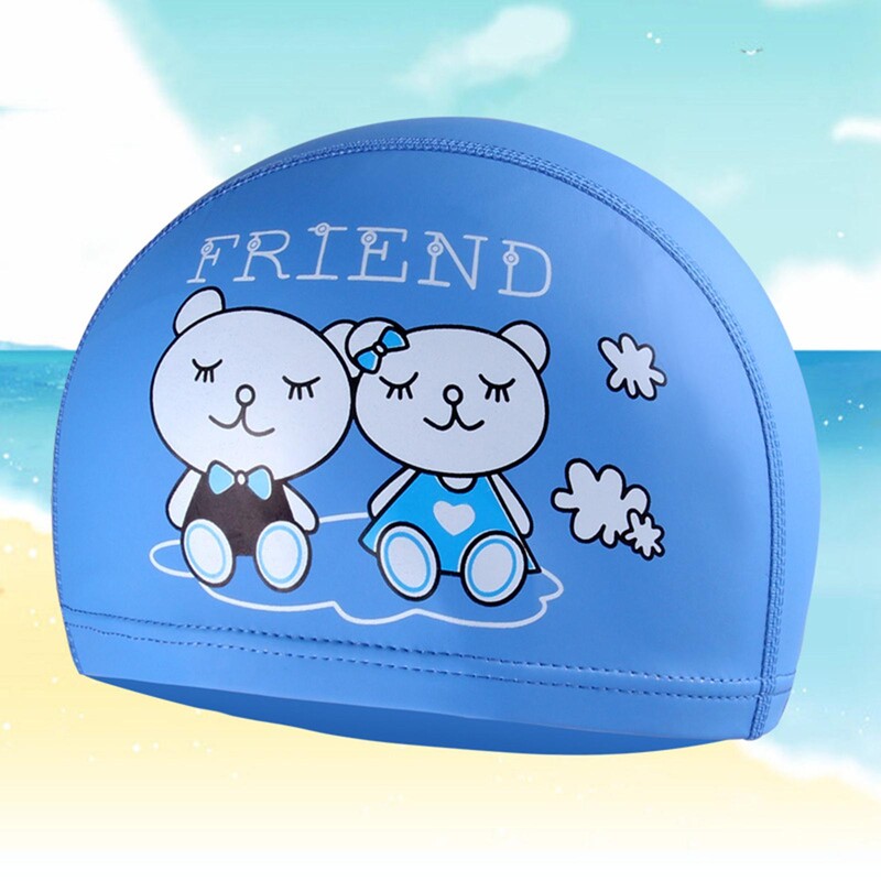 PU 3D plaukimo plaukimo kepurė berniukams mergaitėms, mielos baseino kepuraitės