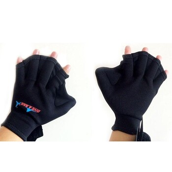 1 ζεύγος 2mm Sphere Swimming Webbed Gloves Flipper Surfing Swimming Sports Paddle Training Fingerless Gloves SurfingTool