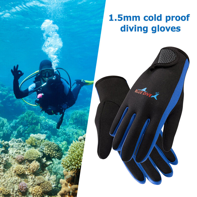 1,5 mm neoprēna peldēšana ar akvalangu cimdi Pretslīdes aukstumizturīgi hidrotērpi cimdi Pieaugušie Sievietes Vīrieši Snorkelēšana Sērfings Ūdens Sports
