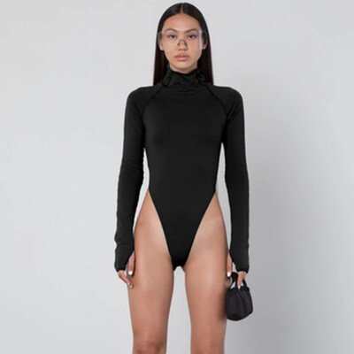 Body cu mânecă lungă cu gât înalt neon bodycon sexy de Crăciun toamnă iarnă moda femei casual slim fit haine de corp topuri catsuit