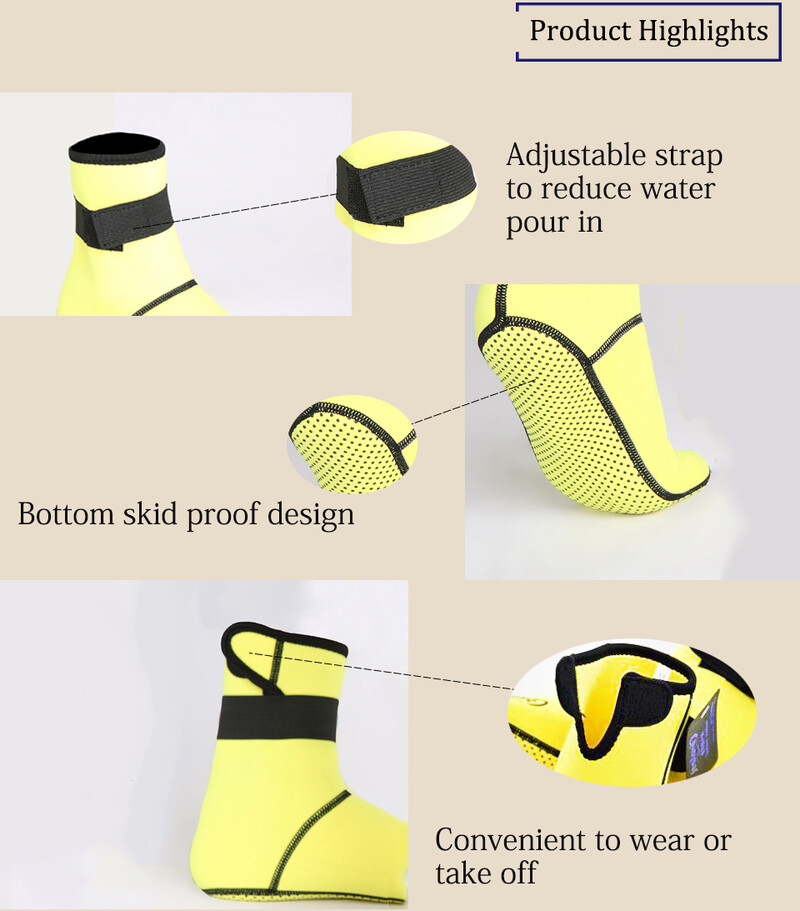 Pantofi de snorkeling din neopren de 3 mm Sosete de scufundări Cizme de plajă Costum de neopren Preveni zgârieturile Încălzire Anti-alunecare Înot de iarnă Litoral