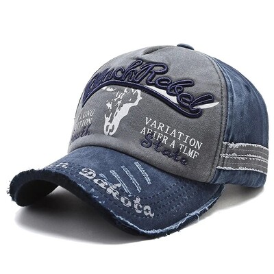 Șapcă vintage din bumbac spălat unisex, șapcă de baseball cu broderie cu litere, model cu cap de vacă, bărbați și femei, pălării sport în aer liber