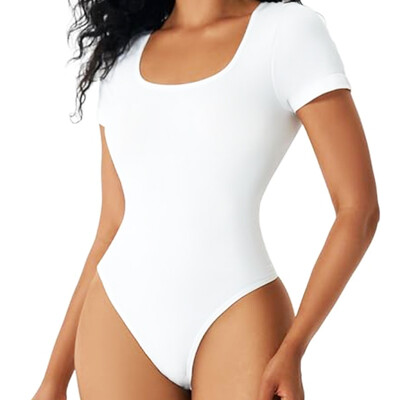 GUUDIA Mânecă scurtă Crotch Deschis Gâtul U mare Față de modelare fără sudură Costum de corp elastic spandex Imbracaminte pentru modelarea femeilor Body Shaper Control burtă