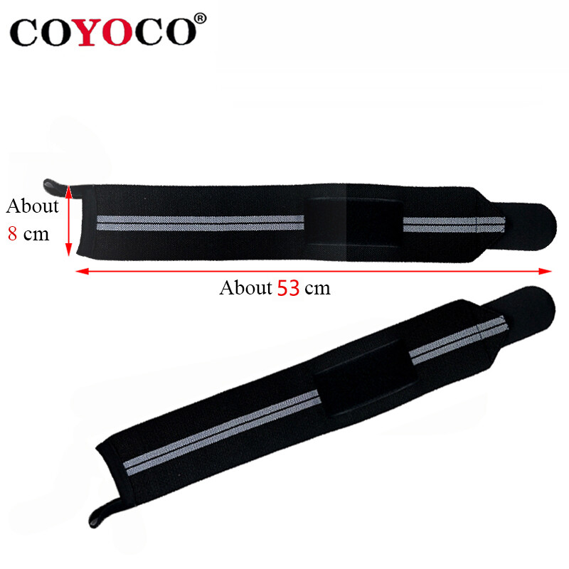 1 pereche de bandaje reglabile, brățări pentru haltere, protecție pentru încheietura mâinii, suport, suport pentru sport profesional, marca COYOCO, gri