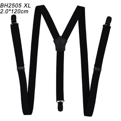 Тиранти с 3 щипки Модни плътни черни 120 см кожени унисекс тиранти Дамски мъжки презрамки за панталони Еластични колани Презрамки