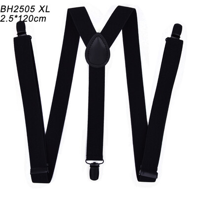 Тиранти с 3 щипки Модни плътни черни 120 см кожени унисекс тиранти Дамски мъжки презрамки за панталони Еластични колани Презрамки