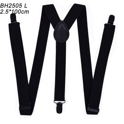 Тиранти с 3 щипки Модни плътни черни 120 см кожени унисекс тиранти Дамски мъжки презрамки за панталони Еластични колани Презрамки