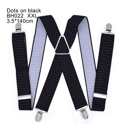 Suures suuruses traksid, suured meeste reguleeritavad elastsed X seljapüksid, naiste püksid, 55-tollised klambrid, täpp mustal