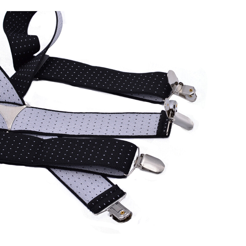 Suures suuruses traksid, suured meeste reguleeritavad elastsed X seljapüksid, naiste püksid, 55-tollised klambrid, täpp mustal