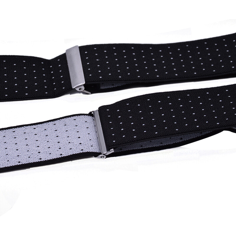 Suures suuruses traksid, suured meeste reguleeritavad elastsed X seljapüksid, naiste püksid, 55-tollised klambrid, täpp mustal