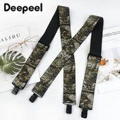 Deepeel Adults vīriešu balstiekārtas 5 cm platas elastīgas lencēm maskēšanās X-Type 4 klipši regulēšanas siksniņa Vīriešu bikšturi vīriešu siksniņa