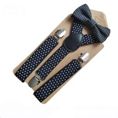 Reguleeritavad elastsed traksid Kikilipsu komplektid lastele Lastele Poistele Tüdrukutele Pulmapidu Ü-selg täpilised traksid Vöö Kikilips