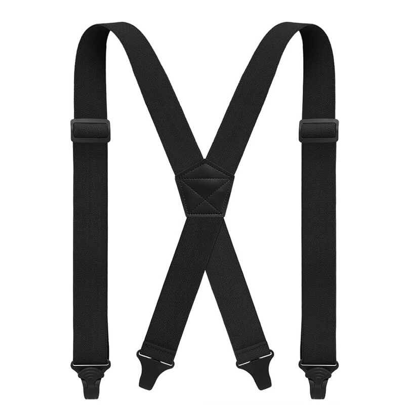 Muški veliki, visoki tregeri za teške uvjete rada za posao, 3,8 cm/1,5 inča X-leđa 4 jake plastične kopče, podesive elastične naramenice za hlače