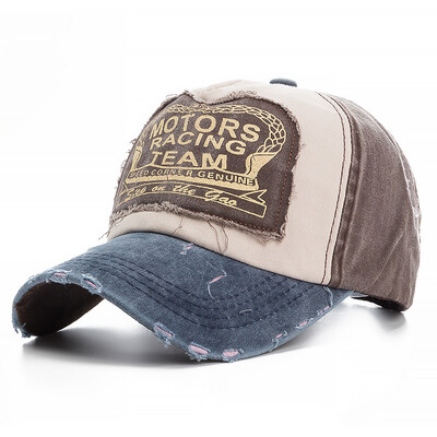 2024 Șapcă de baseball din bumbac spălat de înaltă calitate, deteriorată, cu motor Snapback, pălărie hip hop, pălării pentru tată, pentru bărbați, femei, șlefuit, os multicolor