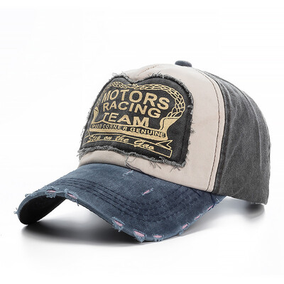 2024 Șapcă de baseball din bumbac spălat de înaltă calitate, deteriorată, cu motor Snapback, pălărie hip hop, pălării pentru tată, pentru bărbați, femei, șlefuit, os multicolor