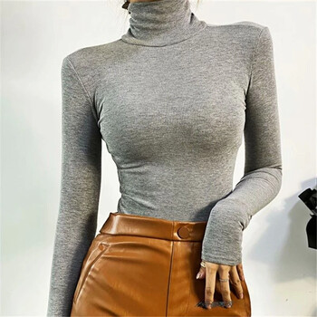 Бодита с дълги ръкави Дамски секси High Street Chic Skinny Cosy American Style Hotsweet Lady Tops Y2K Облекло Водолазка Есен