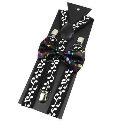 Jauna dizaina vecāku un bērnu mūzikas nots iekaru komplektā ietilpst Stave Rainbow tauriņš ballītes kleitas kreklam ikdienas valkāšanai, aksesuārs