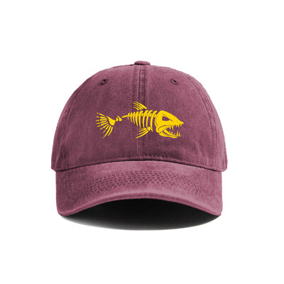 Șapcă de baseball cu oase de pește Pălării pentru tată în dificultate de vară bărbați Pescuit în aer liber schelet șapcă cu oase de pește MZ-496